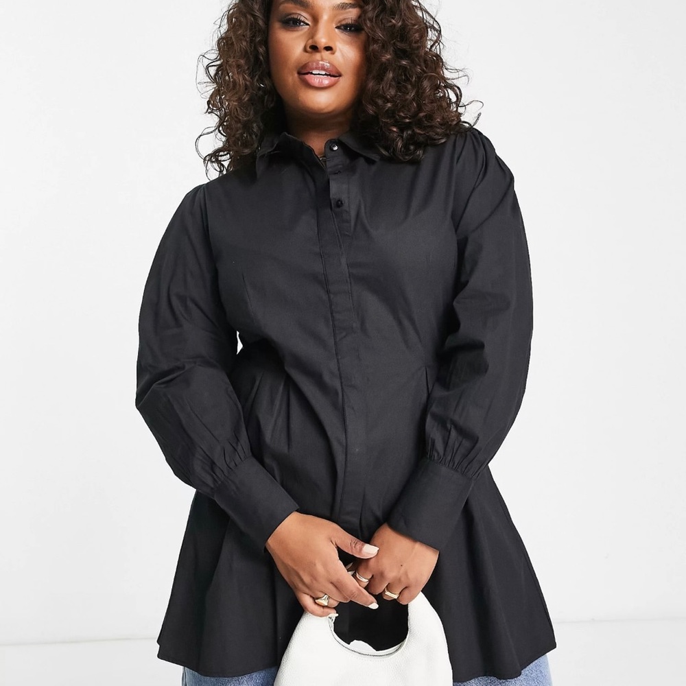 NWT In The Style Plus x Perrie Sian utility shirt in black
